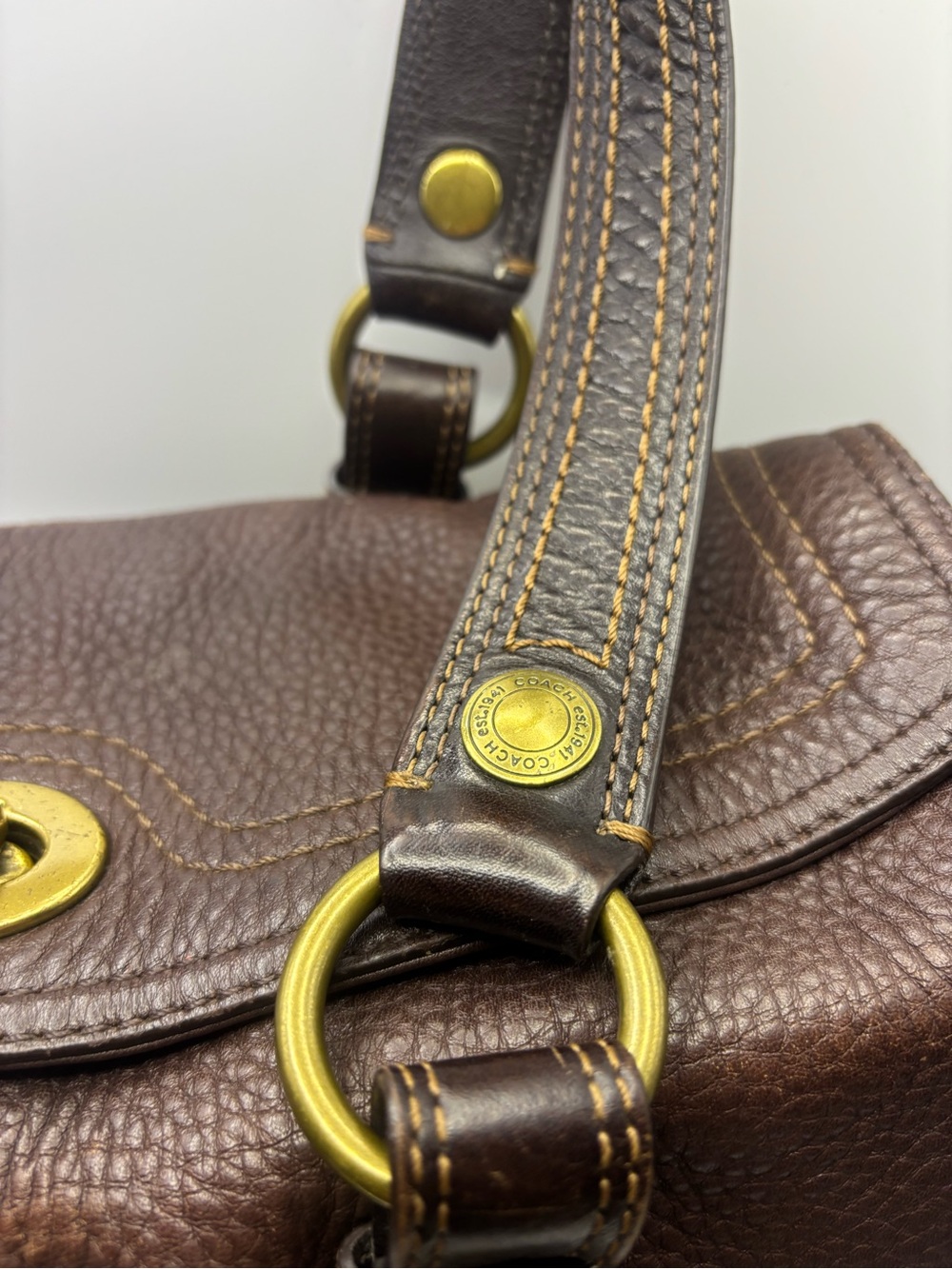 Coach Chelsea Pebbled Brown Leather Shoulder Bag  Y2K 2007 - Picture 13 of 16